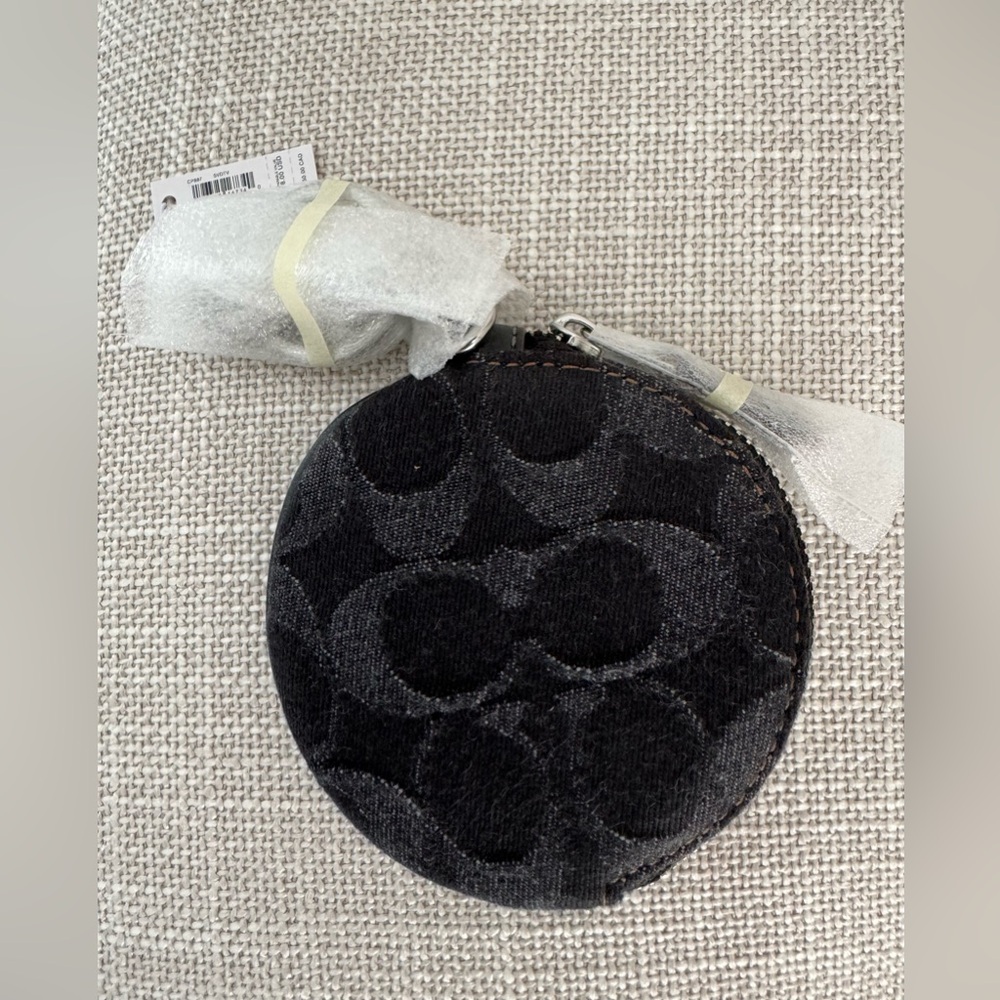 Circular Coin Pouch In Signature Denim - Picture 2 of 3
